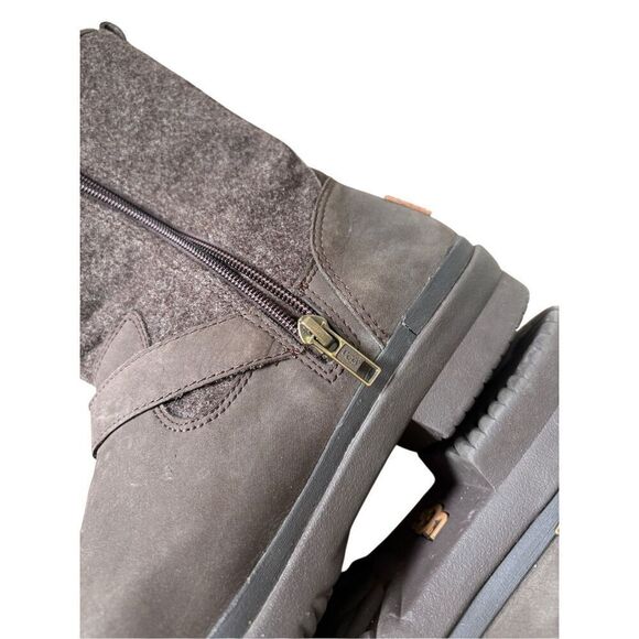 UGG Robbie Women’s Size 10 Brown Leather Wool Zipper Waterproof - Picture 6 of 10